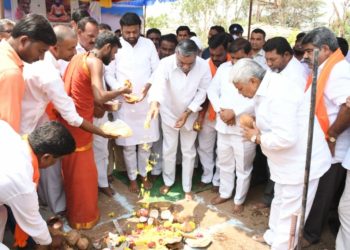 వీరబ్రహ్మేంద్రస్వామి ఆలయ పునర్నిర్మాణ పనులు ప్రారంభం